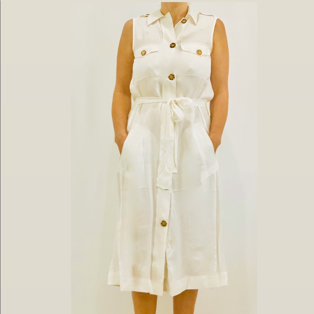IRIS&INK AVA BRUSHED SHIRT DRESS